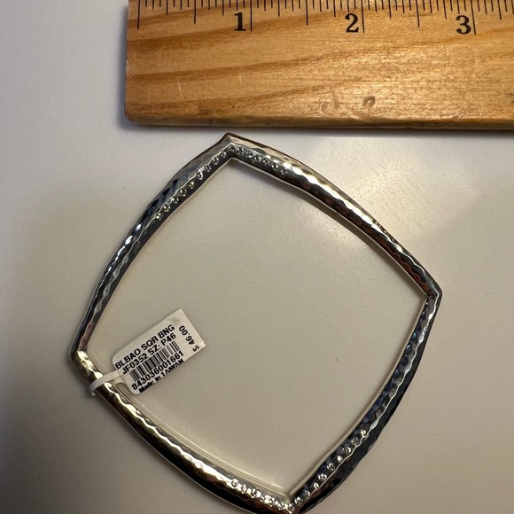 NEW Brighton Silver Textured Bangle with Blue Heart Pouch - Picture 9 of 9